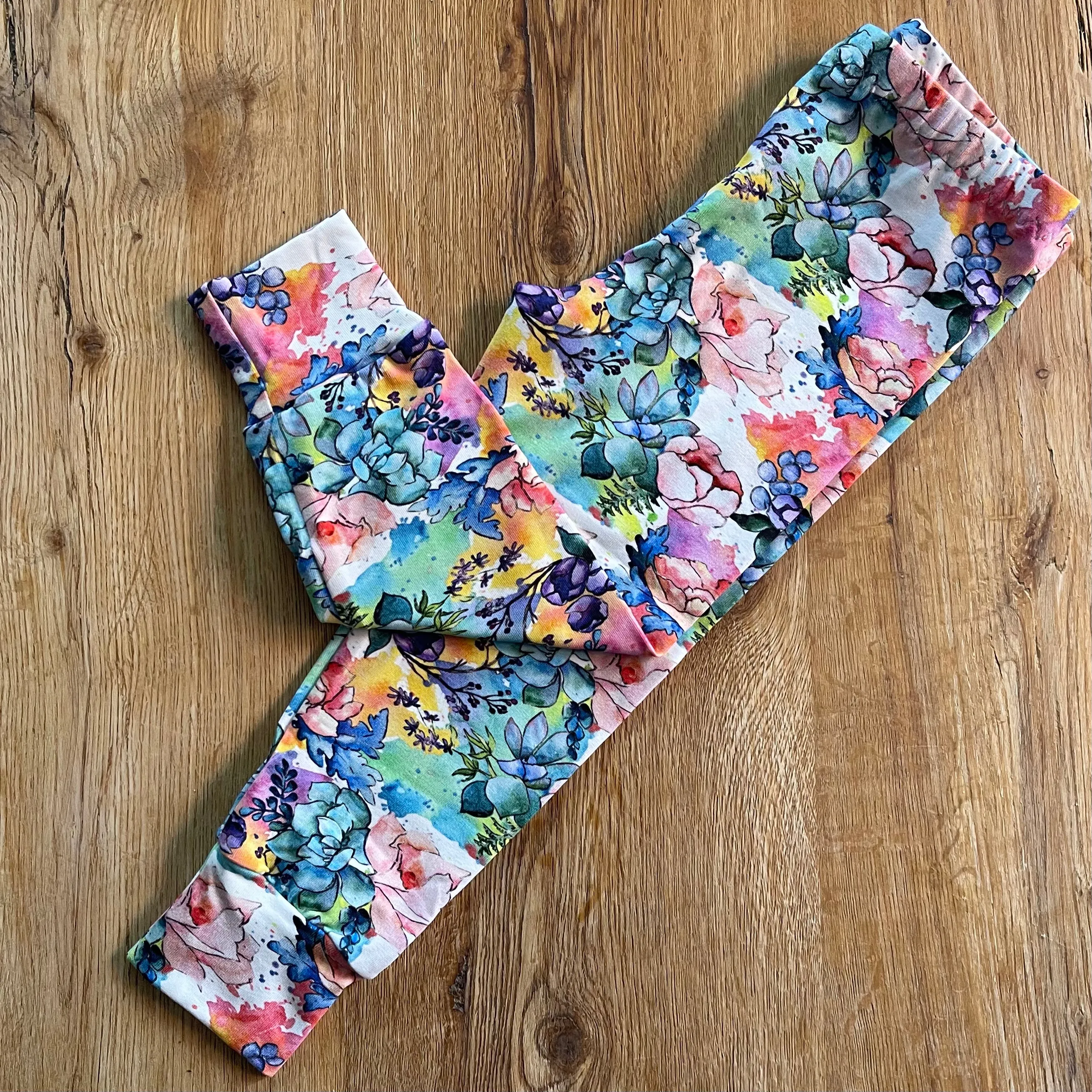 Floral Cuffed Leggings